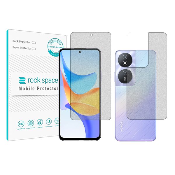 گلس صفحه نمایش و پشت گوشی آنر Play 50 Plus مدل نانو هیدروژل مات برند راک اسپیس کد 30542S-30548S