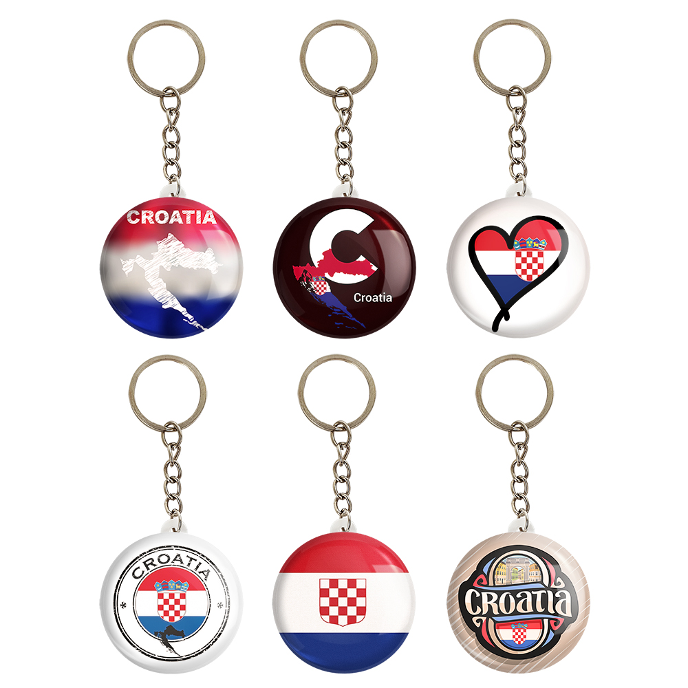 جاکلیدی خندالو مدل پرچم کرواسی کد 1227A مجموعه 6 عددی