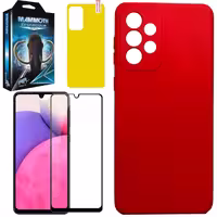 کاور ماموت مدل سیلیکونی مناسب برای گوشی موبایل سامسونگ Galaxy A33 5G به همراه محافظ صفحه نمایش و برچسب محافظ پشت گوشی