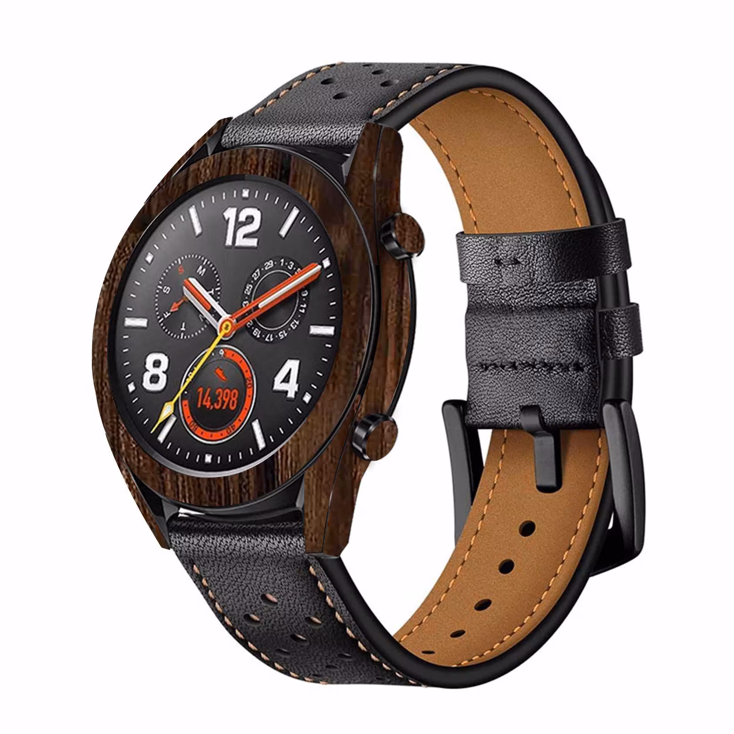 برچسب ماهوت طرح Dark-Walnut-Wood مناسب برای ساعت هوشمند هوآوی Watch GT