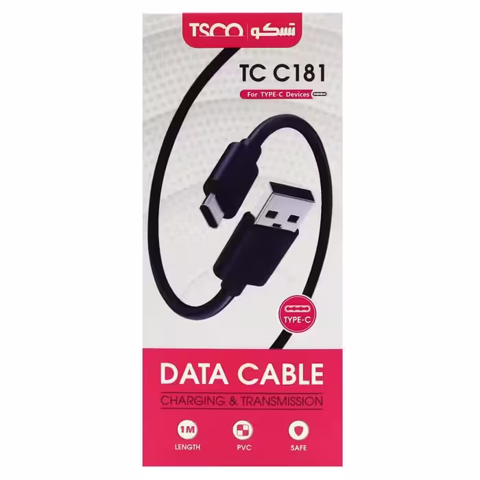 کابل شارژ گوشی USB-C تسکو مدل TCC181 طول 1 متر