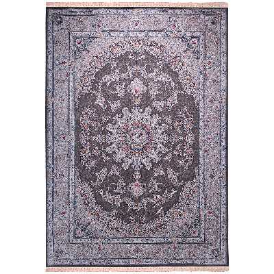 فرش ماشینی زمرد مشهد مدل 55007 زمینه الماسی