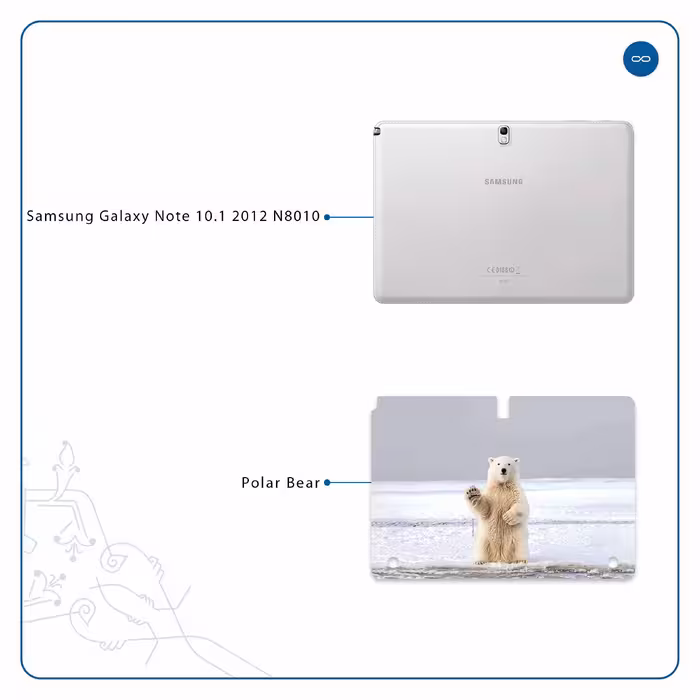 برچسب پوششی ماهوت مدل Polar bear مناسب برای تبلت سامسونگ Galaxy Note 10.1 2012 N8010
