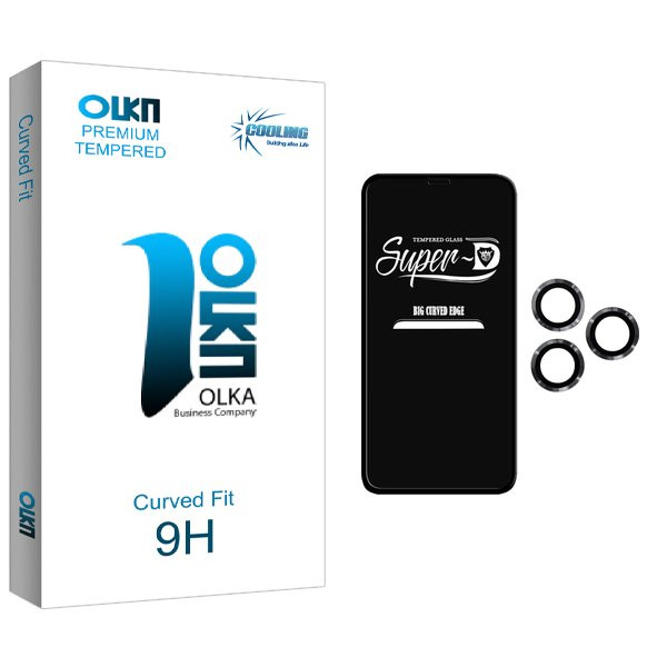 محافظ صفحه نمایش کولینگ مدل Olka SuperD مناسب برای گوشی موبایل اپل iPhone 12 Pro  به همراه محافظ لنز گوشی | کالا برتری