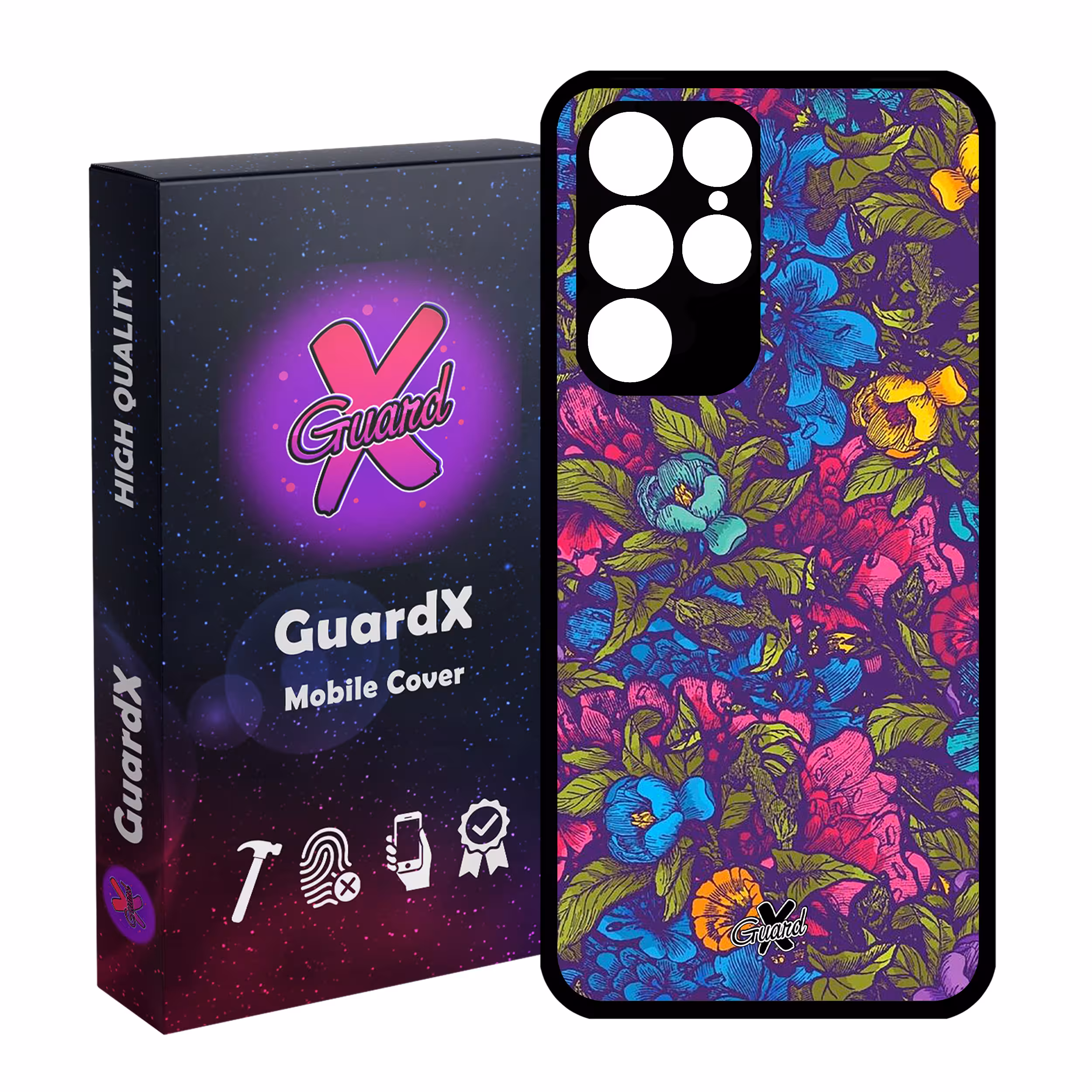 کاور گارد ایکس طرح Flower مدل Glass10224 مناسب برای گوشی موبایل سامسونگ Galaxy S22 Ultra