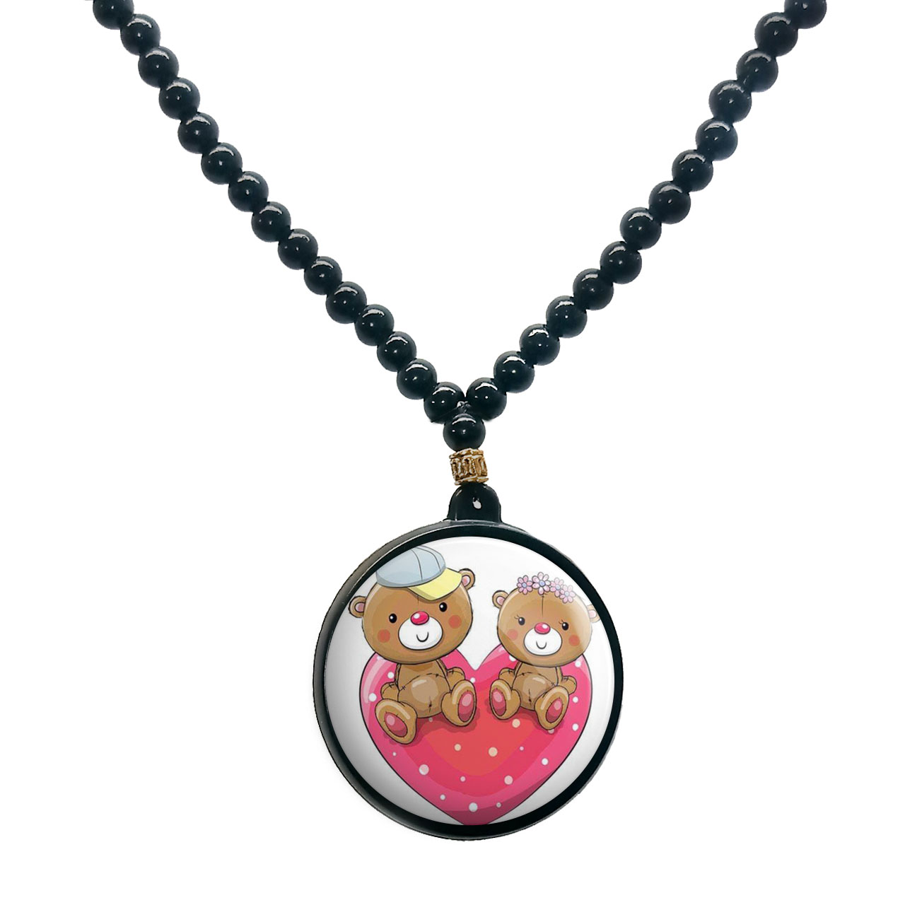 گردنبند پرمانه طرح عاشقانه کد pmd.7281 مدل دو طرفه