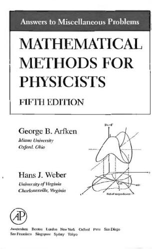 خرید و دانلود نسخه کامل کتاب Mathematical Methods for Physicists. Answers to Miscellaneous Problems