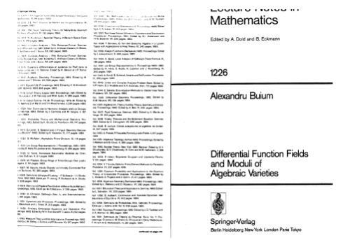 خرید و دانلود نسخه کامل کتاب Differential Function Fields and Moduli of Algebraic Varieties