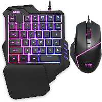 ماوس و کیبورد تک دستی گیمینگ رد زاندر استوک redthunder one handed gaming mouse and keyboard