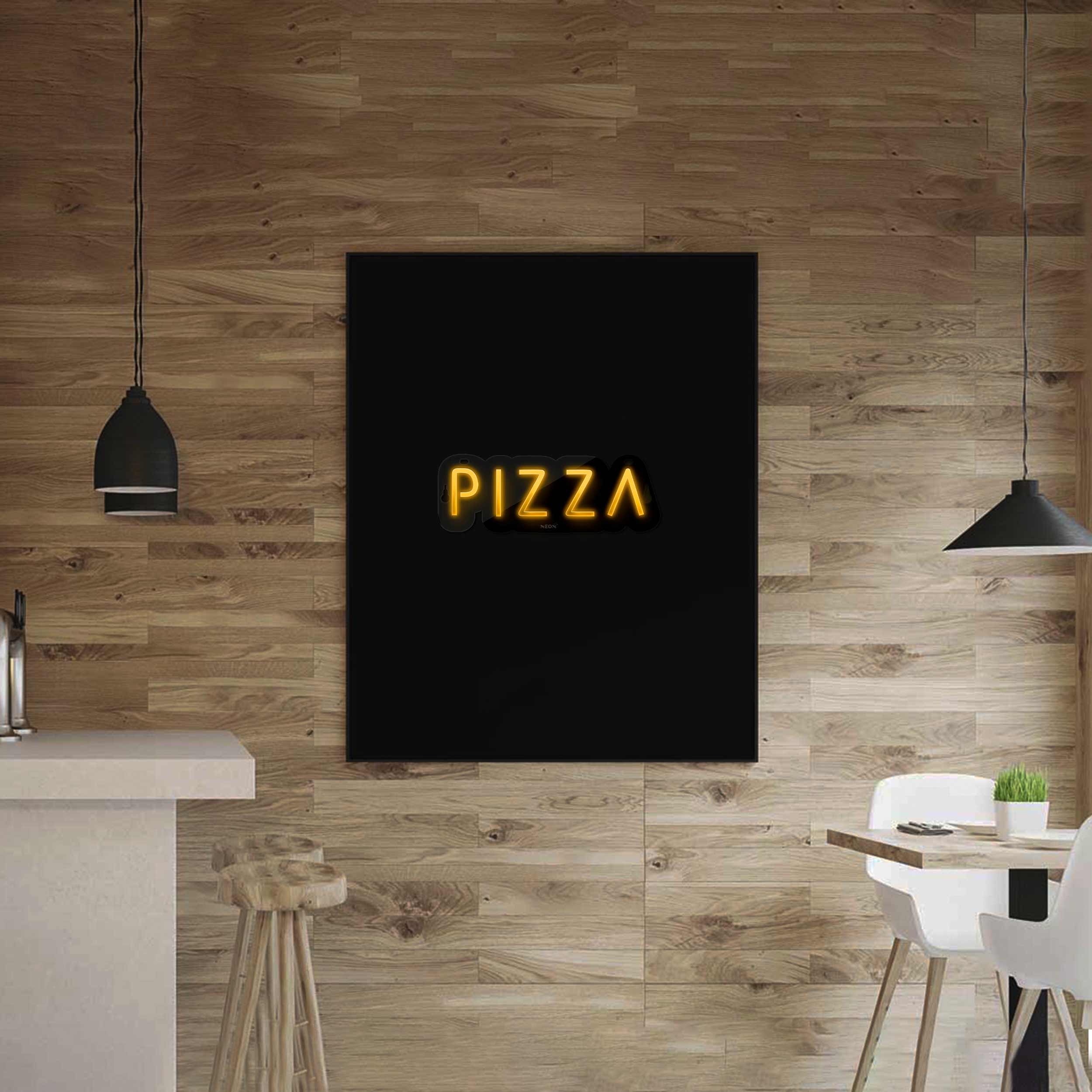 چراغ دیواری نئون دیزاین مدل Pizza-Text-BL_YL