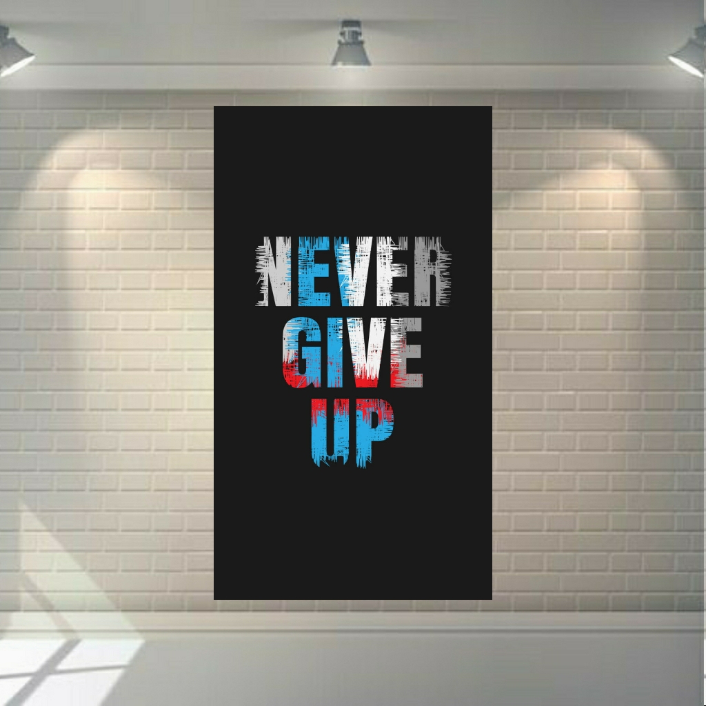 تابلو بوم طرح انگیزش مدل NEVER GIVE UP کد SDB3036