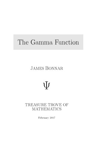 خرید و دانلود نسخه کامل کتاب The Gamma function