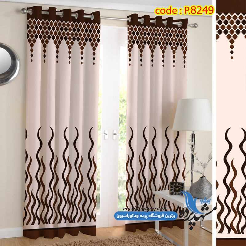 پرده پانچ فانتزی طرح خطوط منحنی کد p-8249