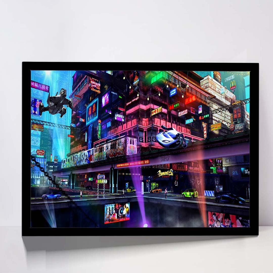 تابلو مدل floating cars scifi کد F-12014