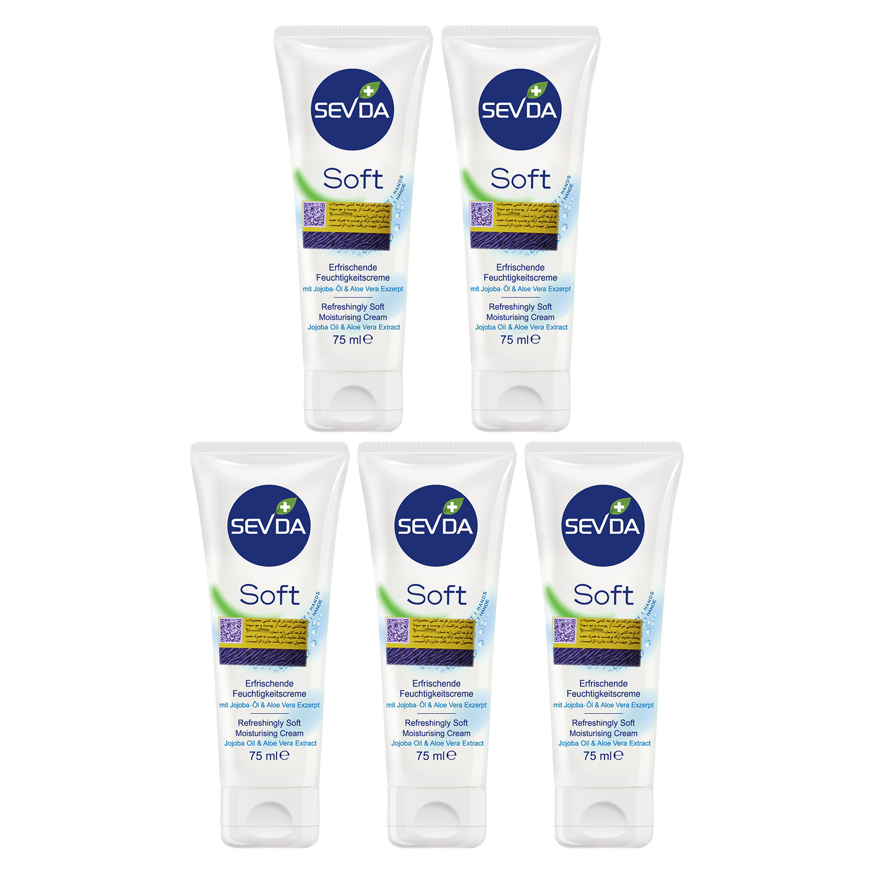 کرم مرطوب کننده سودا مدل soft حجم 75 میلی لیتر مجموعه 5 عددی