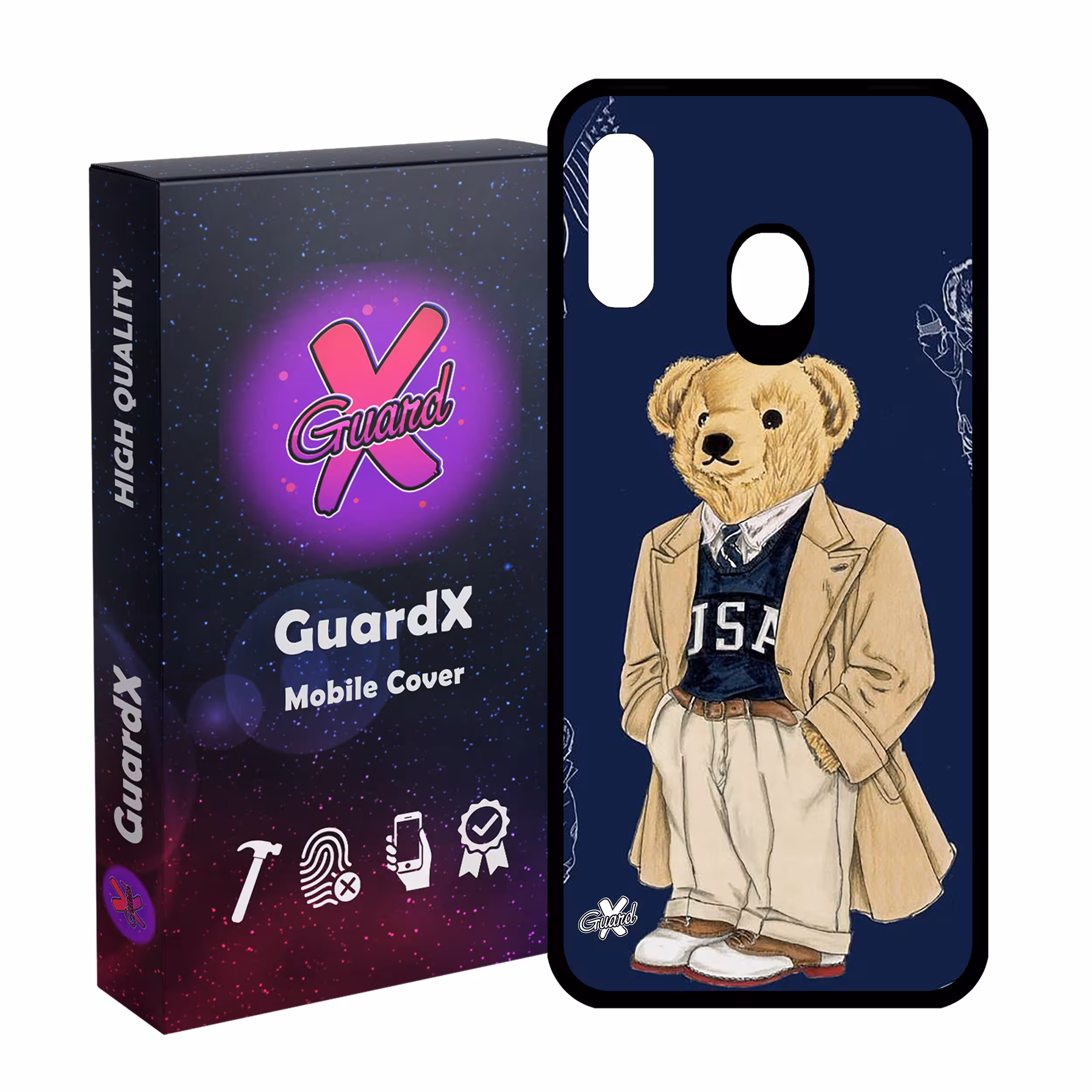 کاور گارد ایکس طرح خرس مدل Glass10427 مناسب برای گوشی موبایل سامسونگ Galaxy A30/A20/M10S