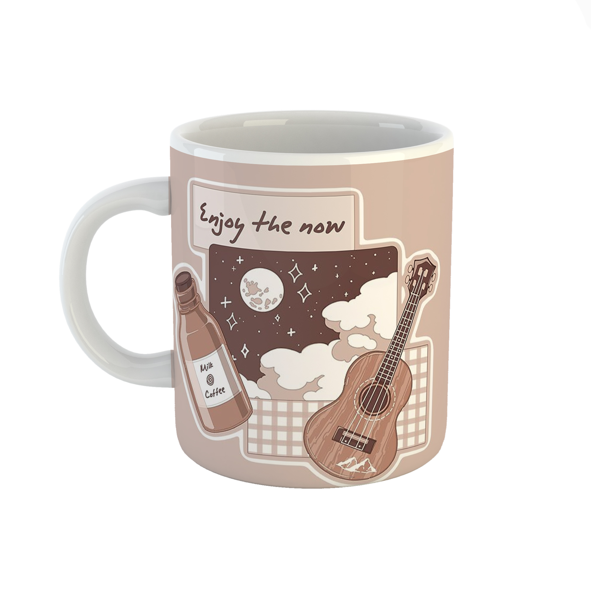 ماگ طرح استیکر گیتار و کافی 