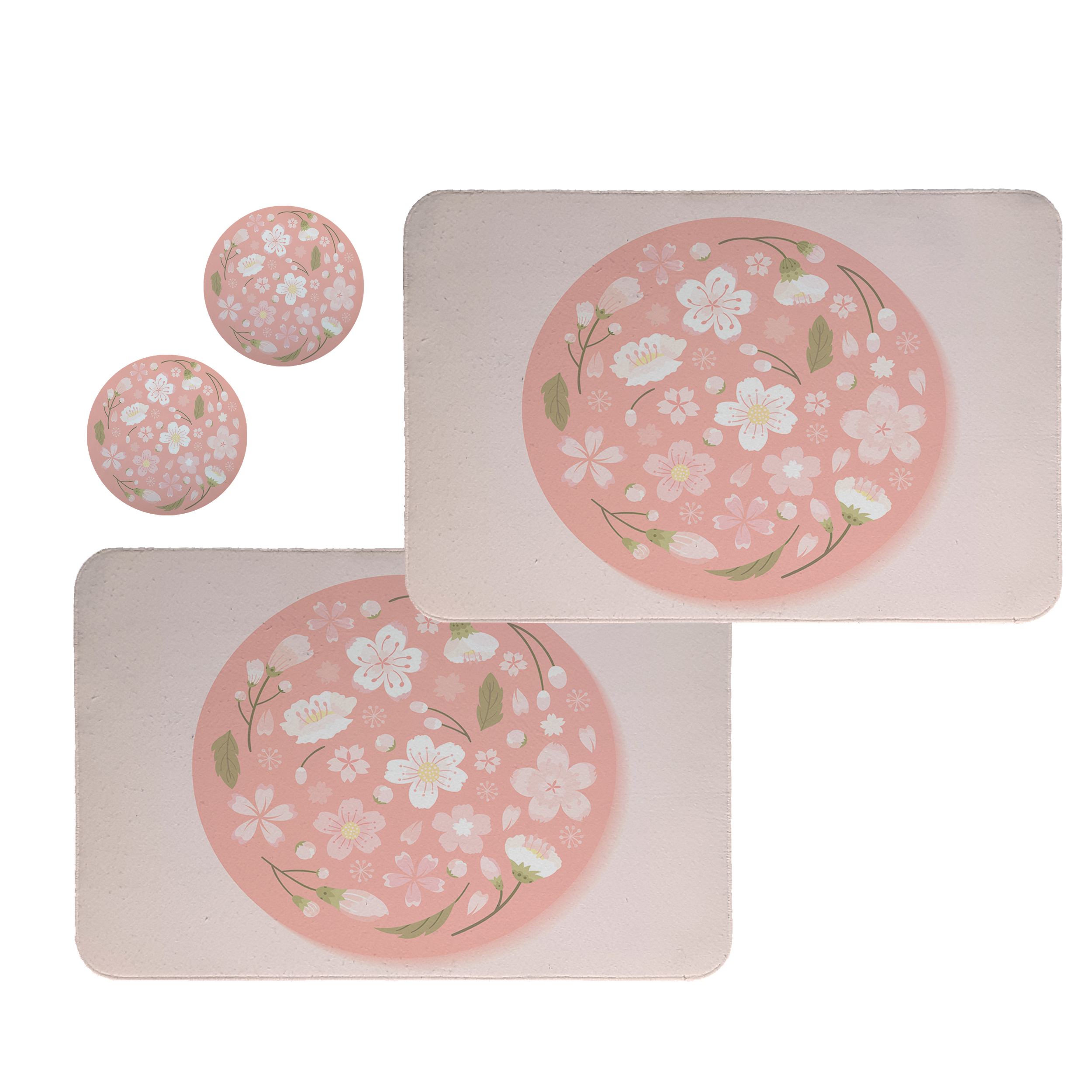 زیربشقابی طرح گل کد 8395 مجموعه 2 عددی همراه زیر لیوانی