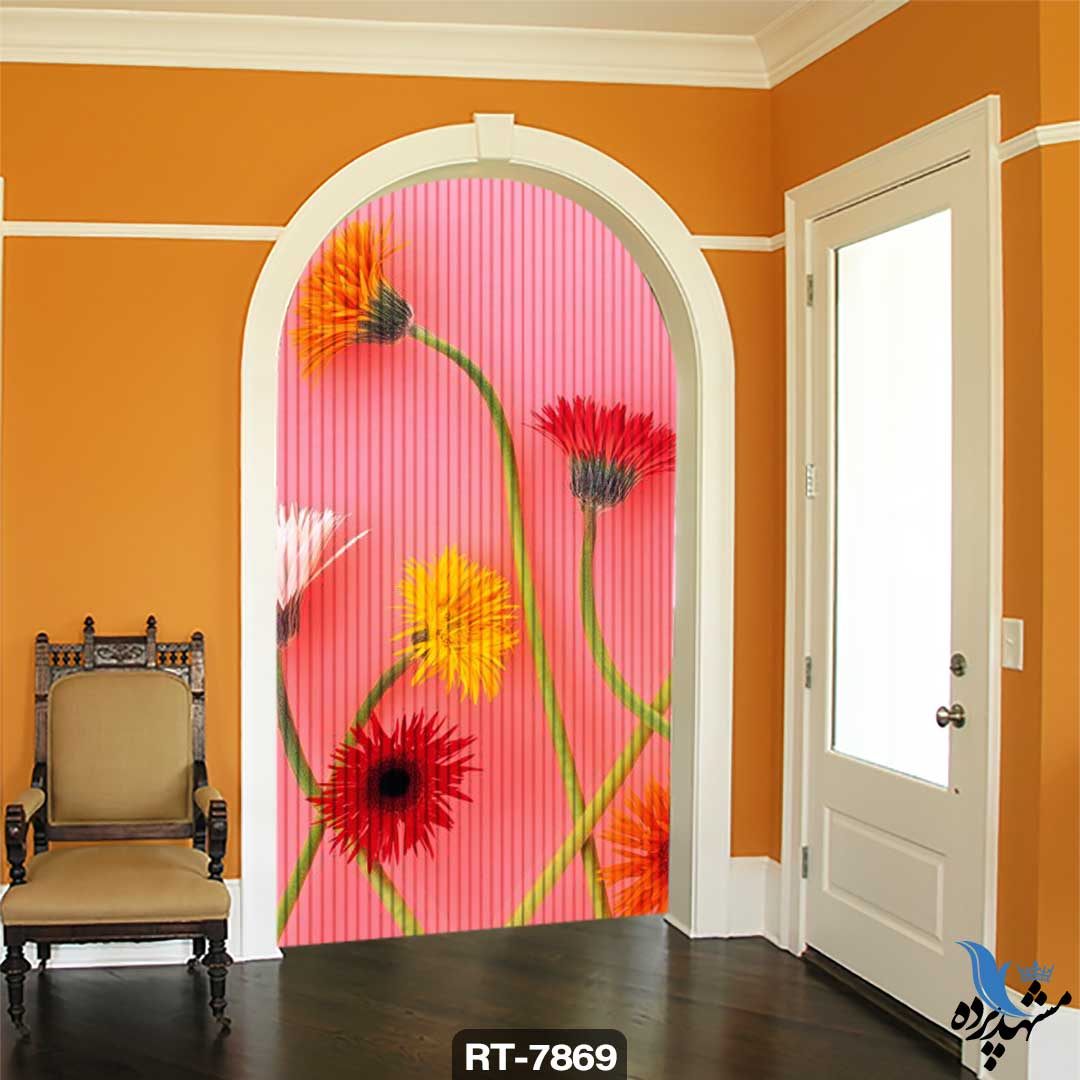 پرده شرشره تصویری طرح گل RT7869