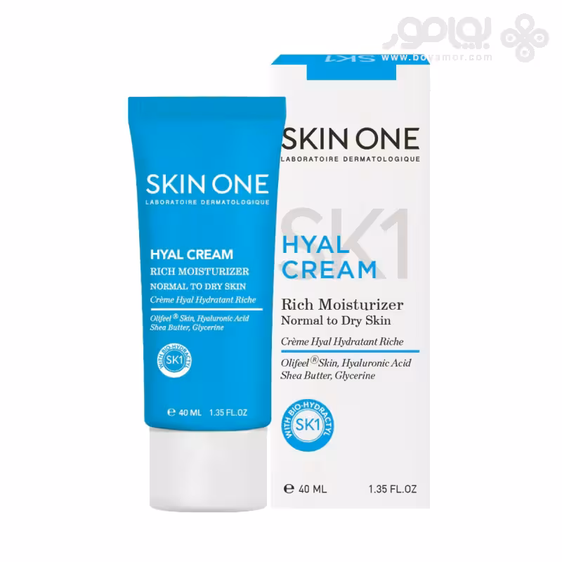 کرم مرطوب کننده اسکین وان مدل HYAL CREAM مناسب پوست نرمال و خشک