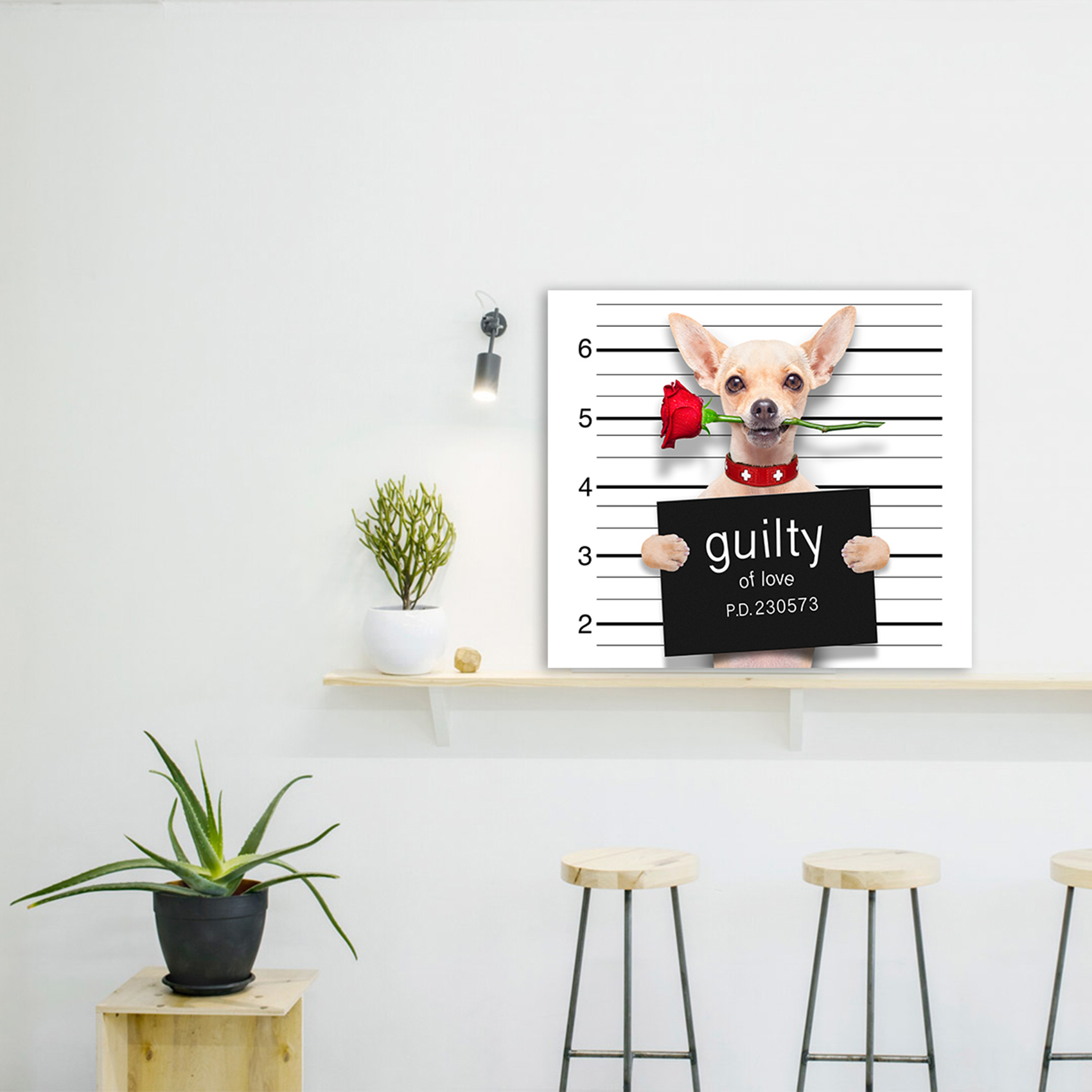 تابلو شاسی سری حیوانات دوست داشتنی طرح سگ عاشق کد 170