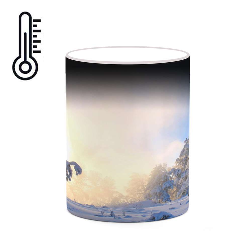 ماگ حرارتی کاکتی طرح منظره برفی مدل mgh18498