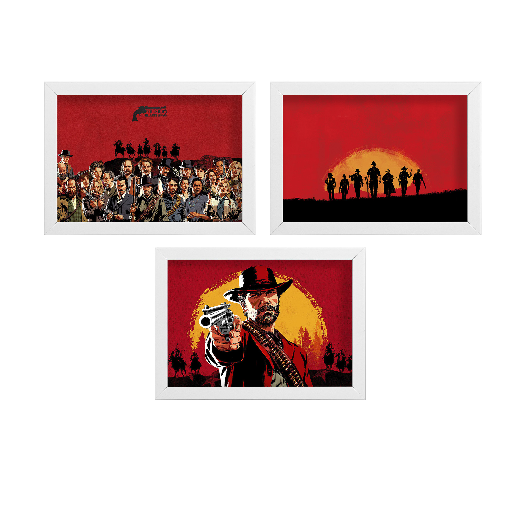 تابلو آرتیفن طرح بازی REDDEAD کد 110W مجموعه 3 عددی