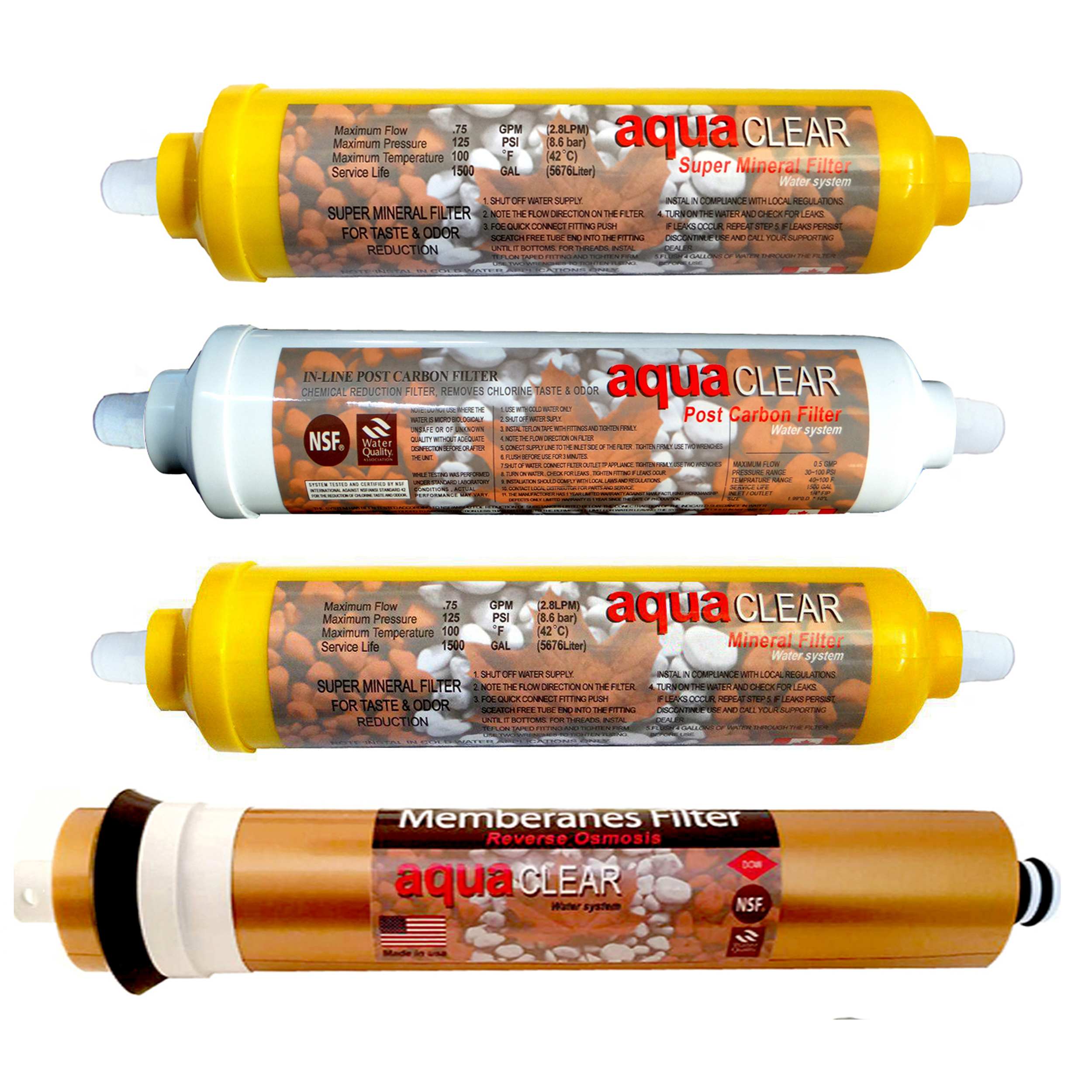 فیلتر تصفیه کننده آب آکوآ کلیر مدل REFILL - AC4 مجموعه 4 عددی