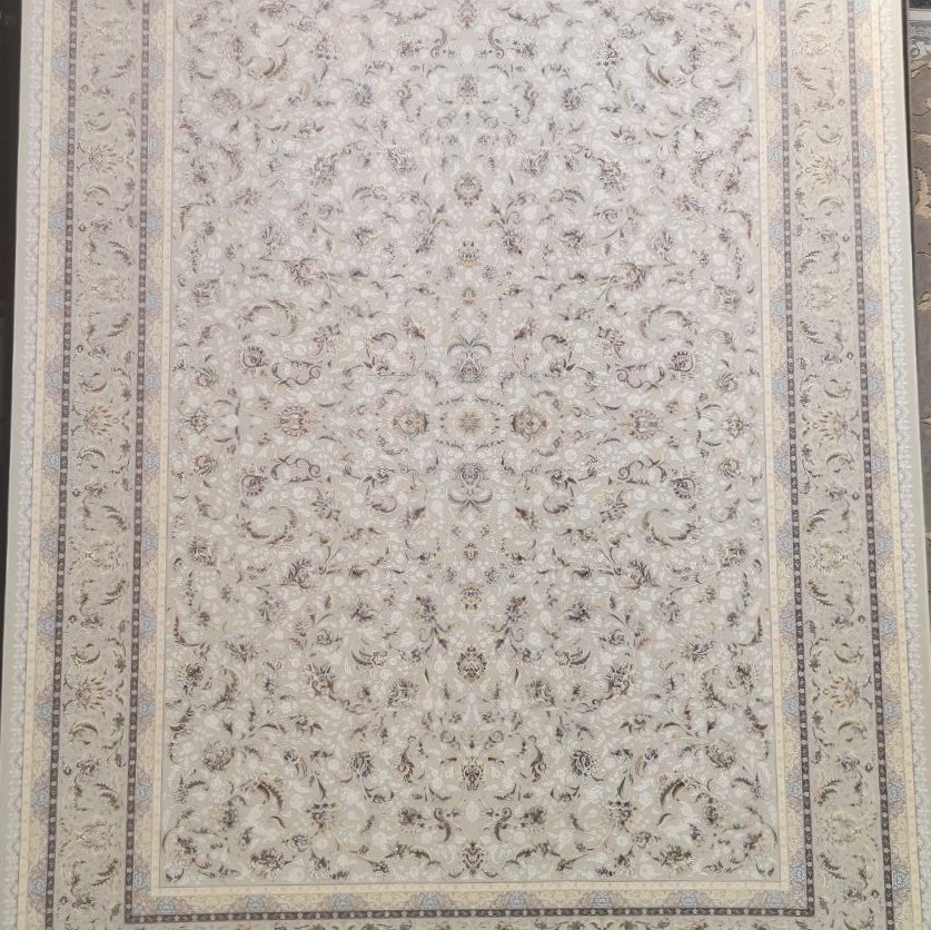 فرش 1200 شانه تراکم 4000دیزاین 1500 شانه طرح افشان بژ