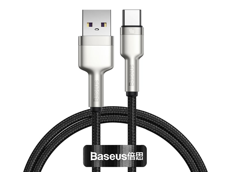 کابل سوپر شارژ تایپ سی بیسوس مدل Cafule Series Metal Data Cable 40W CATJK-A01 به طول 1 متر