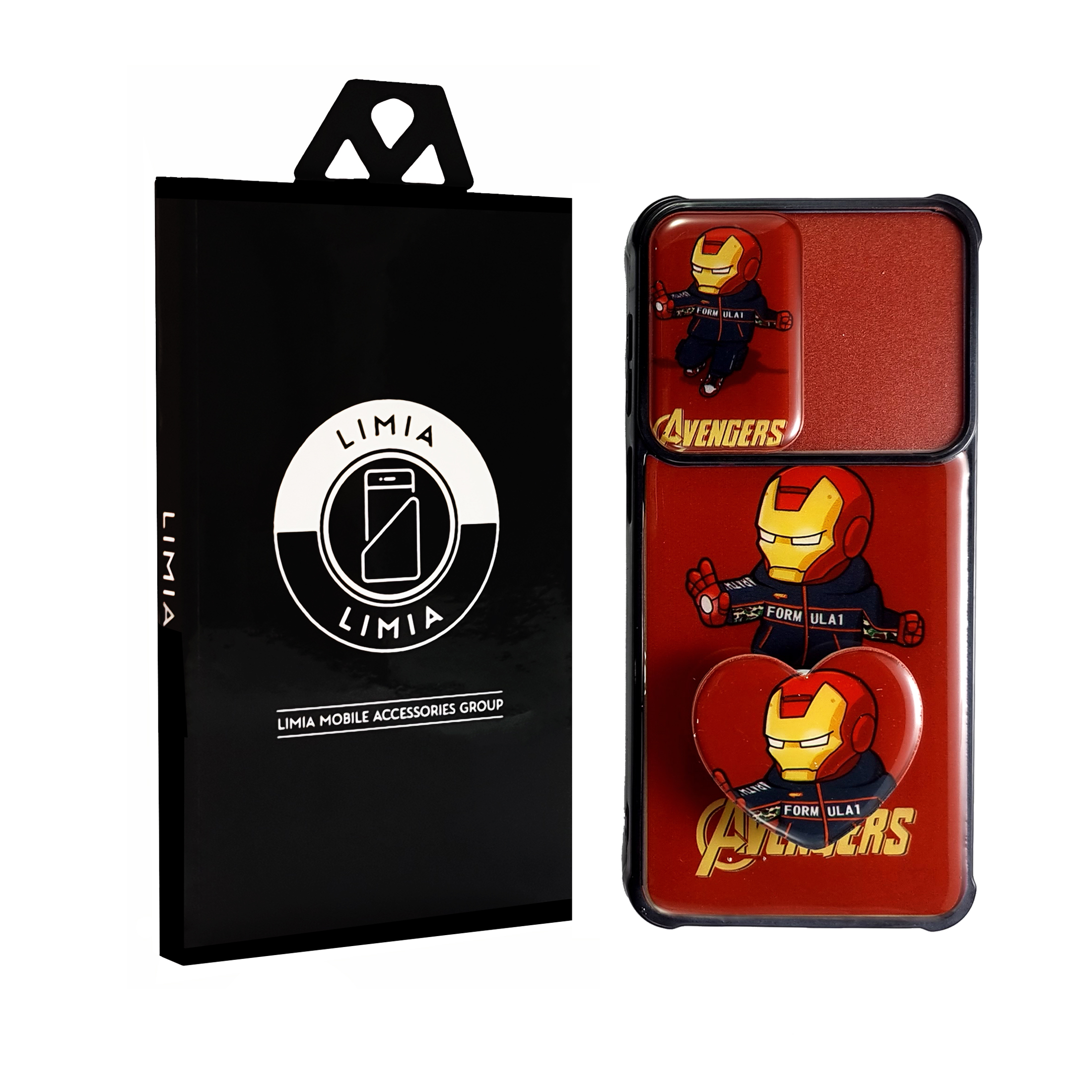 کاور لیمیا مدل فانتزی کشویی پشت شیشه ای طرح عروسکی کد 131 مناسب برای گوشی سامسونگ Galaxy A 52 / 52s به همراه پاپ سوکت 