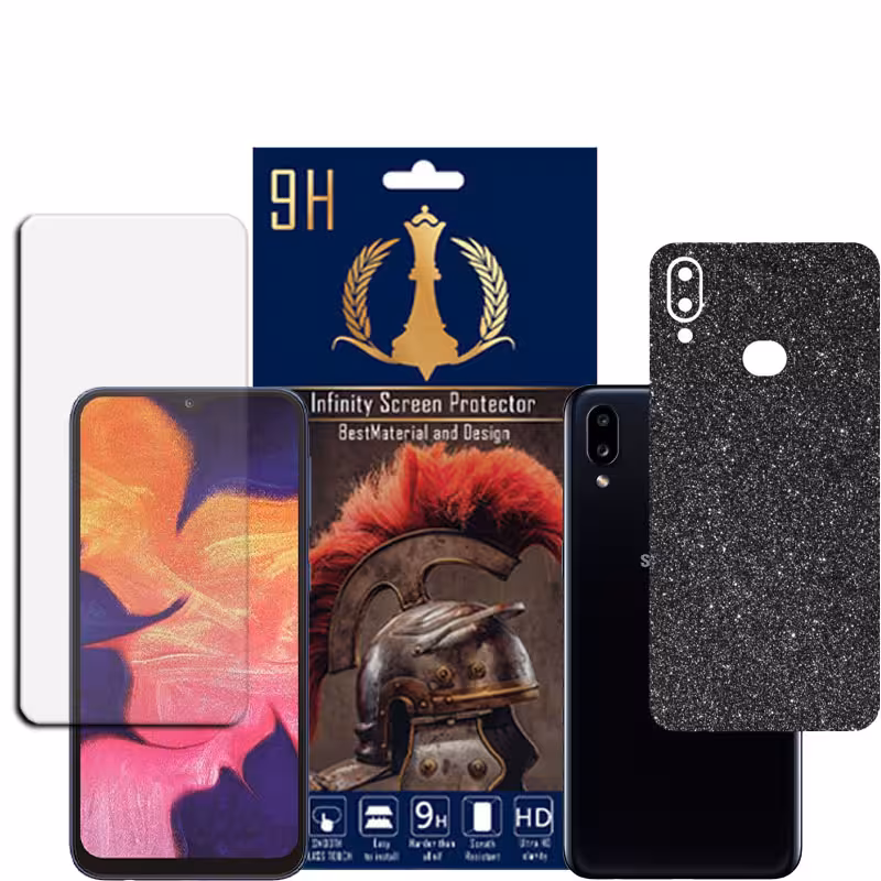 برچسب پوششی اینفینیتی مدل PRO MAX مناسب برای گوشی موبایل سامسونگ GALAXY A10S به همراه محافظ صفحه نمایش