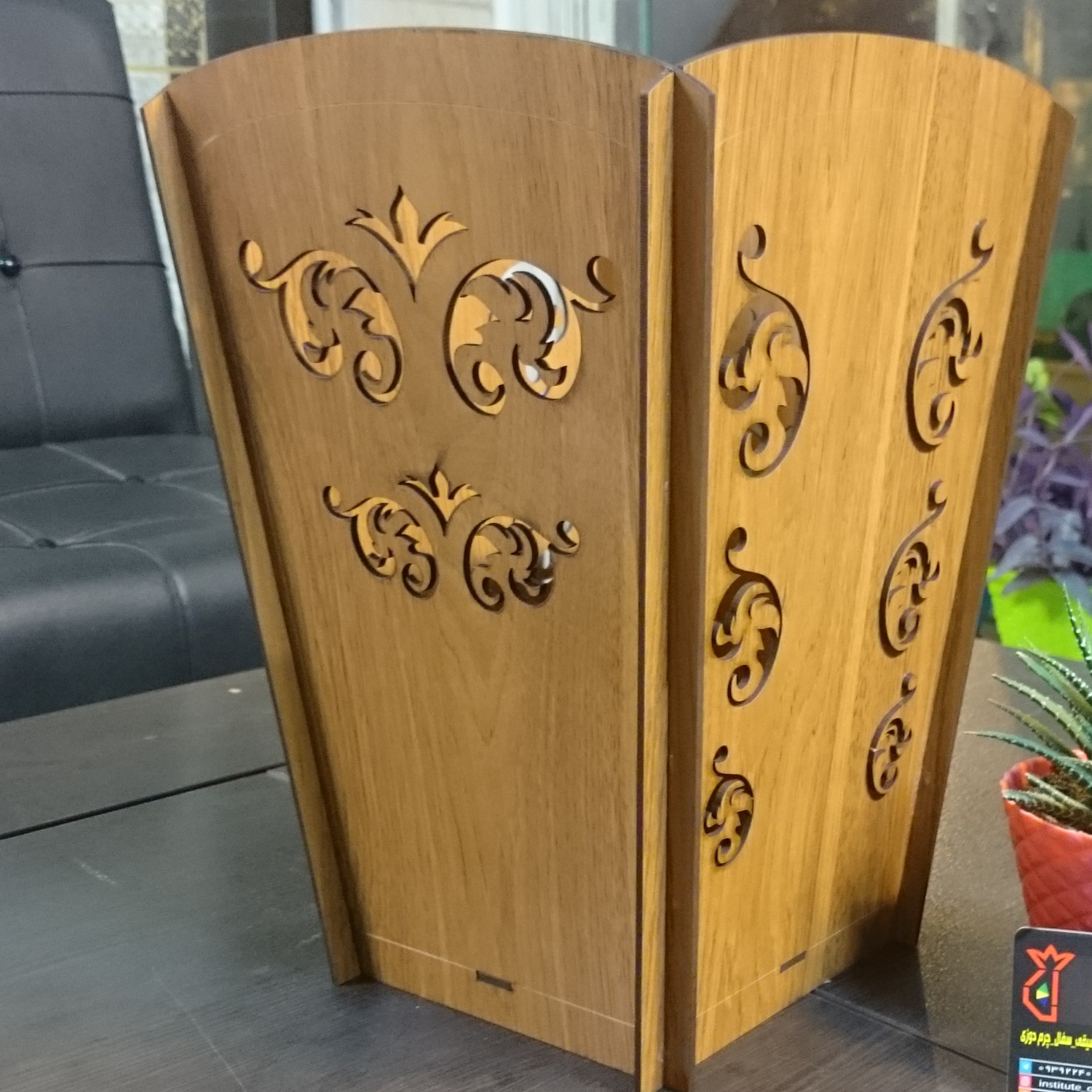 سطل زباله چوبی مدل دیجی نار، کد 0101 (پس کرایه)