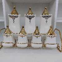 پاسماوری 7 پارچه چینی ایفل طرح تاج گلد