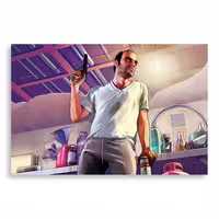 تابلو شاسی طرح بازی GTA جی تی ای مدل NV0352 | دنیای قاب