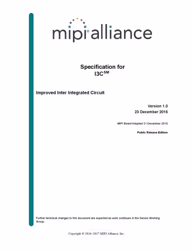 خرید و دانلود نسخه کامل کتاب MIPI Specification for I3C Version 1.0
