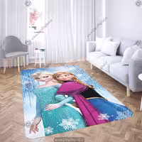 فرش چاپی طرح السا و آنا زمینه برفی pk-2653A