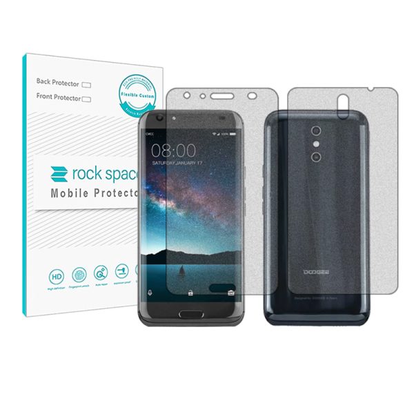 گلس صفحه نمایش و پشت گوشی دوجی BL5000 مدل نانو هیدروژل گیمینگ برند راک اسپیس کد SS