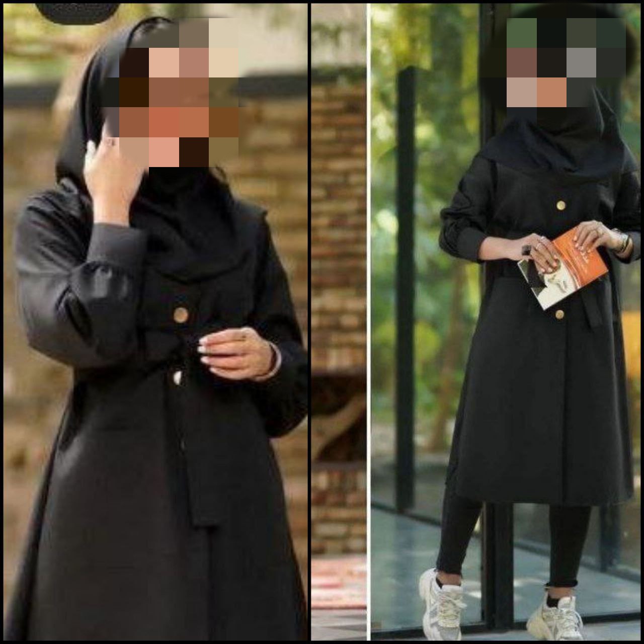 مانتو دانشجویی بلند مدل ترنم جنس ترگال