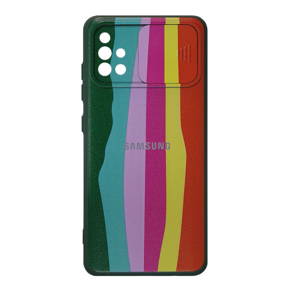 قاب سیلیکونی رنگین کمانی محافظ لنزدار کشویی سامسونگ A51