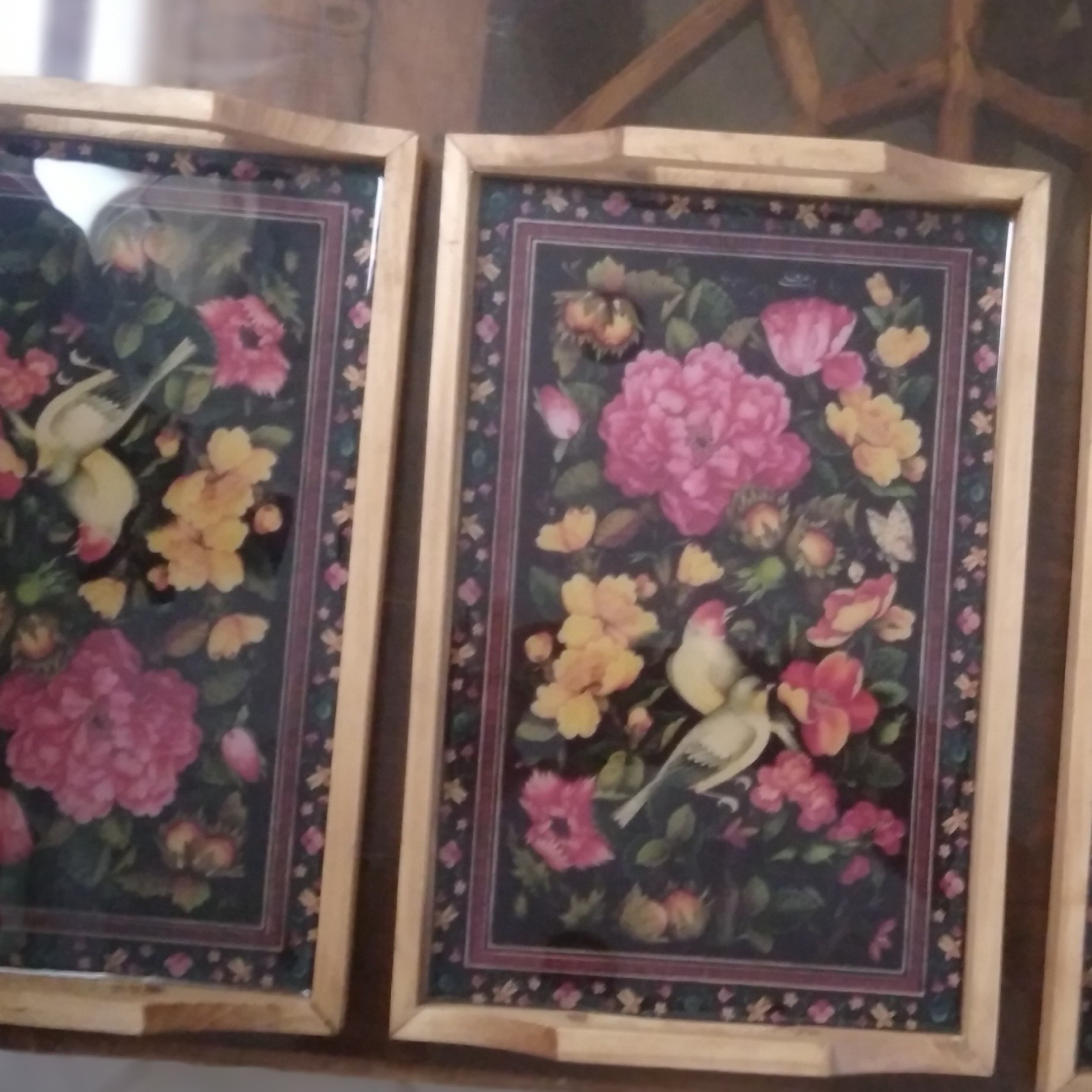 سینی رزینی دکوپاژ شده چوبی .جنس چوب روس قابل شستشو
