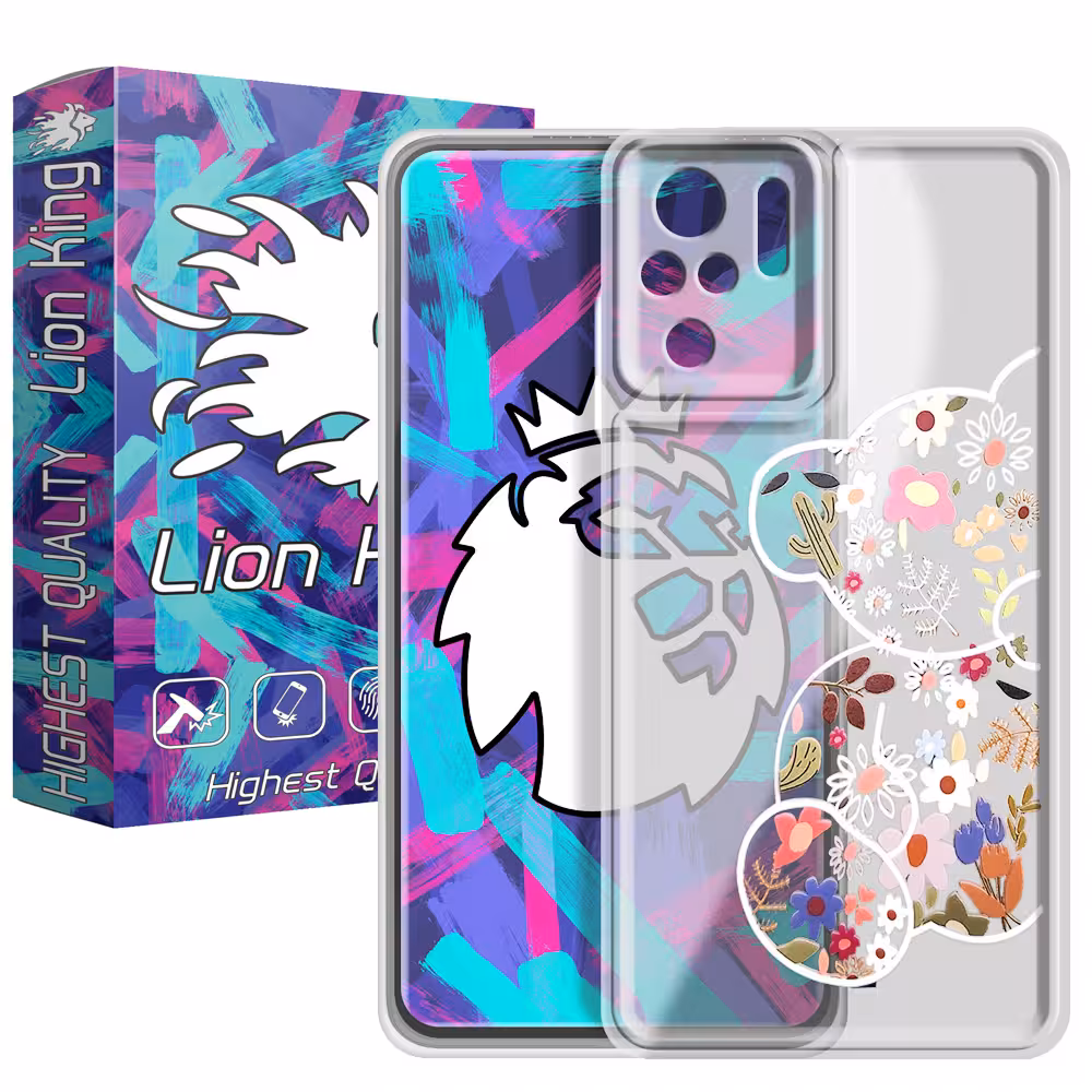 کاور لاین کینگ مدل خرس گل گلی مناسب برای گوشی موبایل شیایومی Redmi Note10 10S