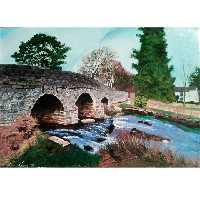 تابلو نقاشی رنگ روغن طرح پل خاطرات کد ekt_06