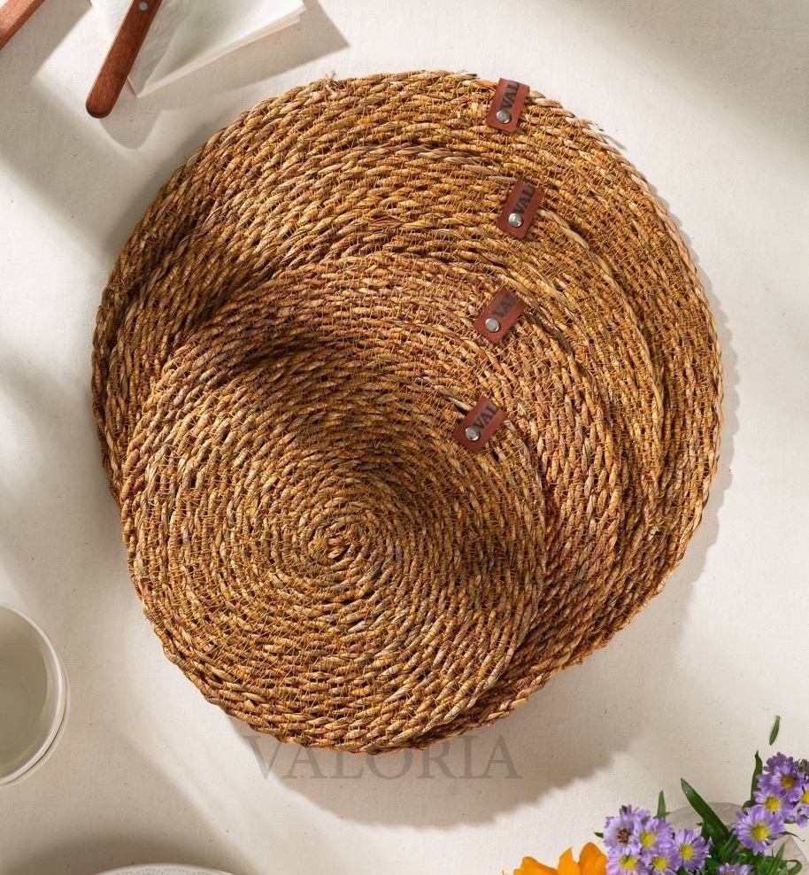 زیربشقابی گرد 35سانت حصیری