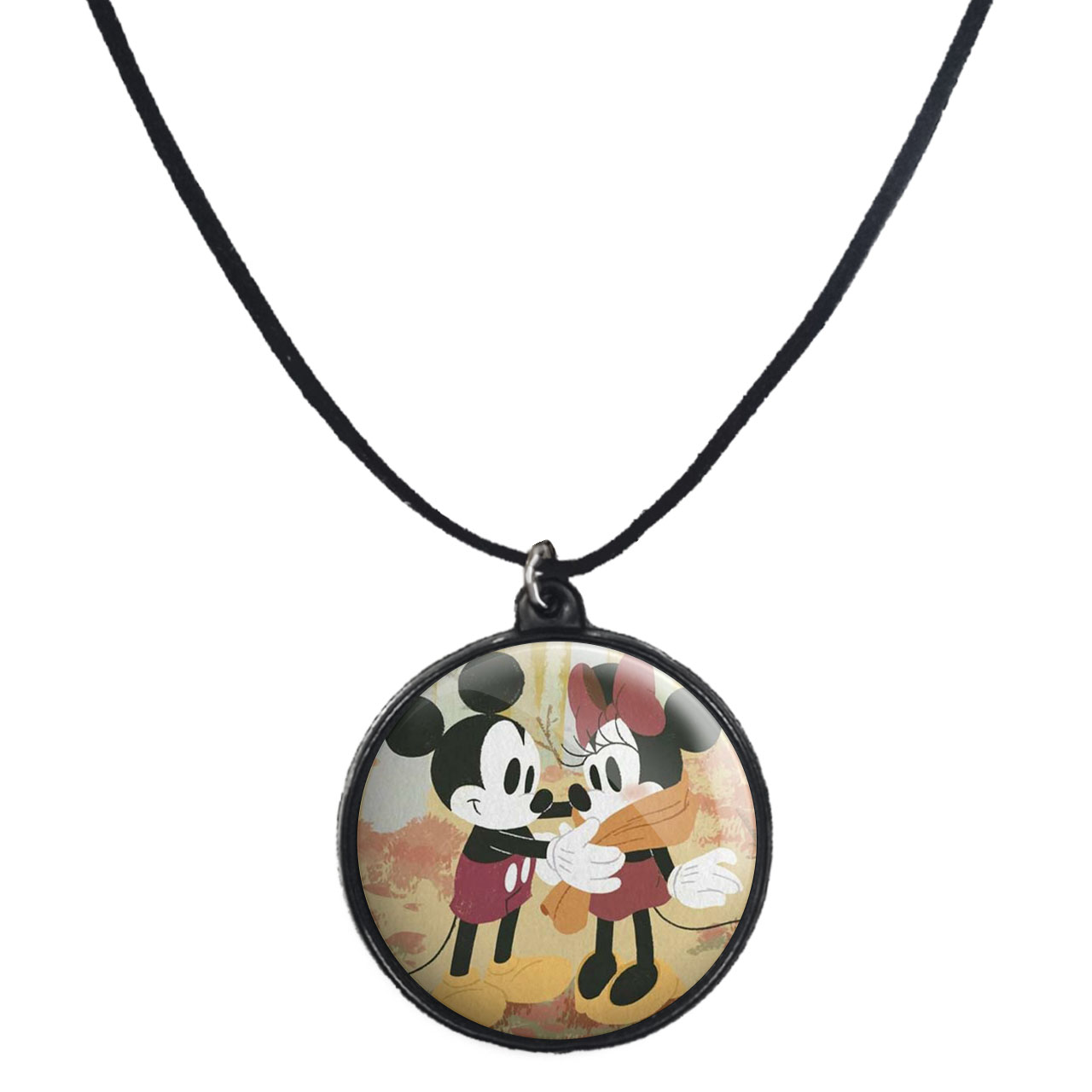 گردنبند پرمانه طرح میکی موس کد pmb.12838 مدل دو طرفه