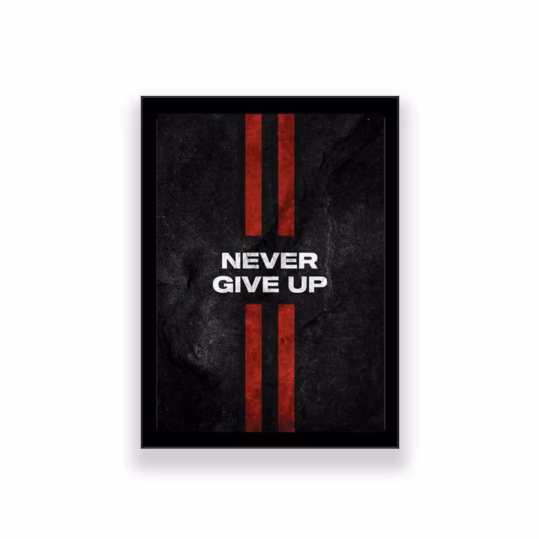 تابلو طرح انگیزشی مدل never give up 