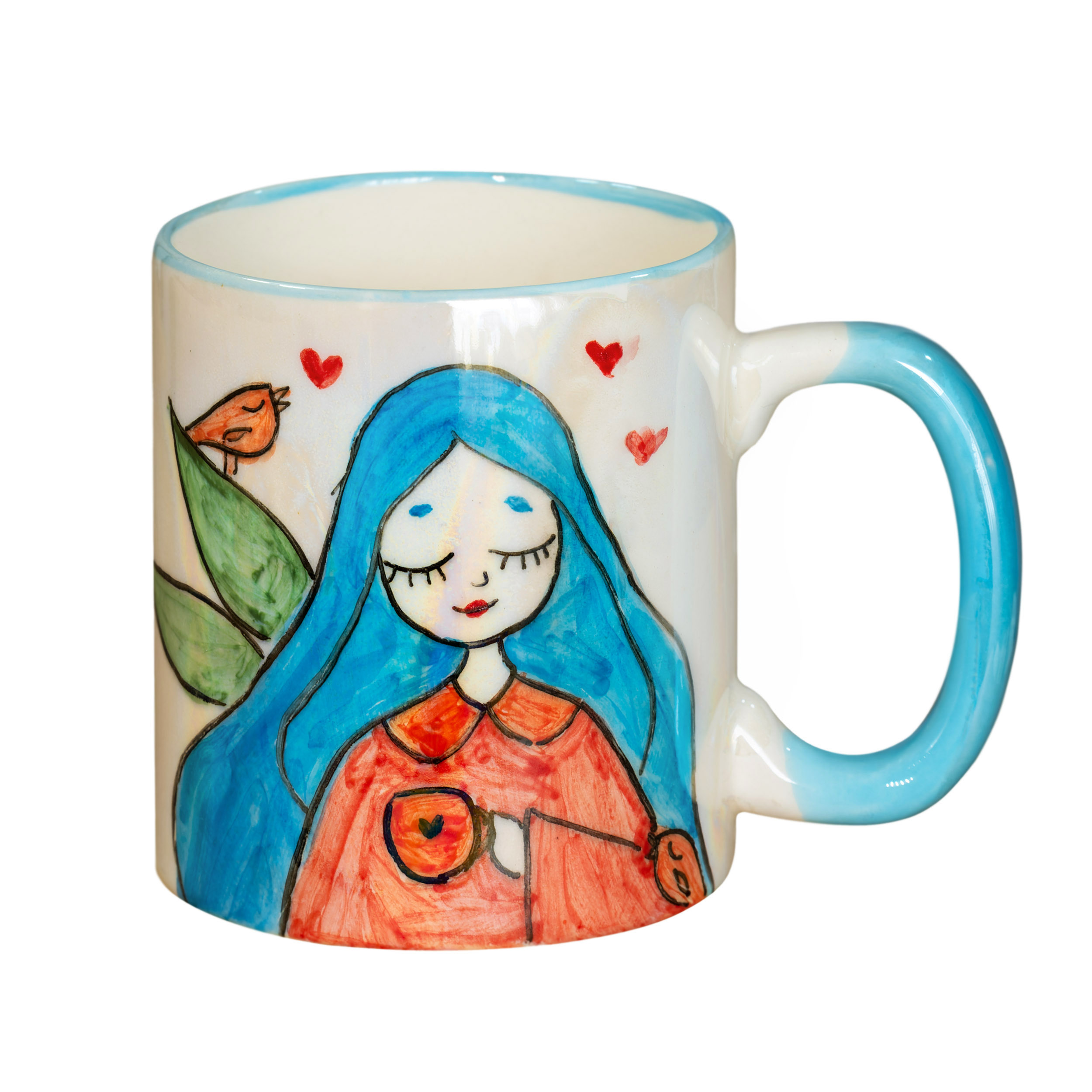 ماگ طرح دختر مدل نقاشی براق کد 06