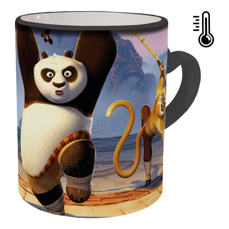 ماگ حرارتی مدل دسته قلبی طرح پاندا کونگ فو کار کد 37