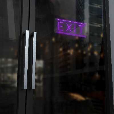 چراغ دیواری نئون دیزاین طرح Exit_PR