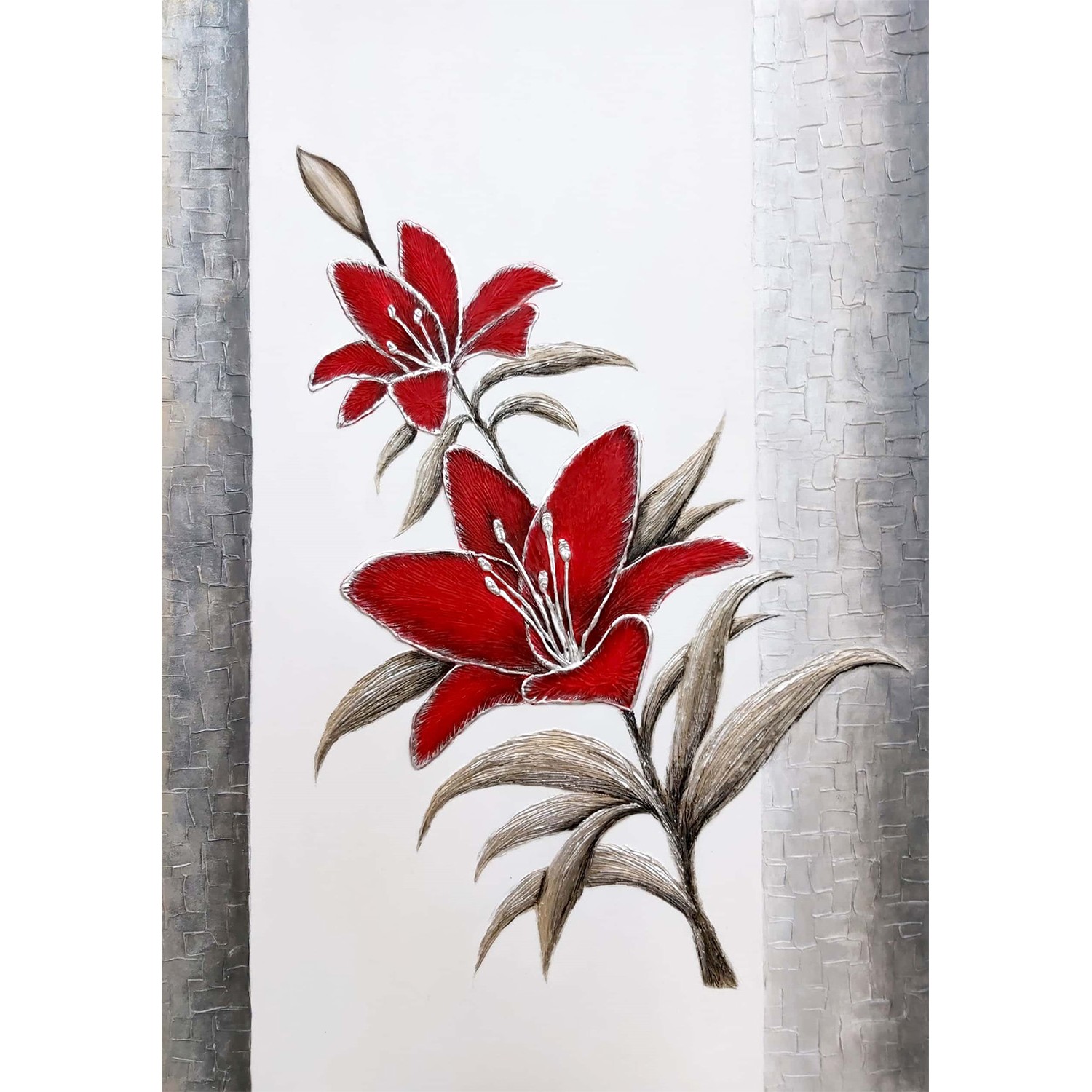 تابلو برجسته طرح گل (سایز 50 در 70) (پس کرایه و هزینه ارسال در مقصد)